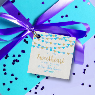 Hanging Love Hearts Little Sweetheart Baby Shower Favour Tags
