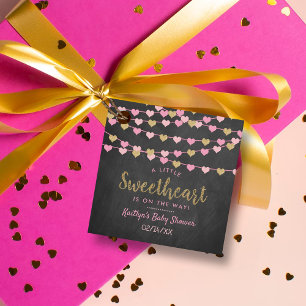 Hanging Love Hearts Little Sweetheart Baby Shower Favour Tags
