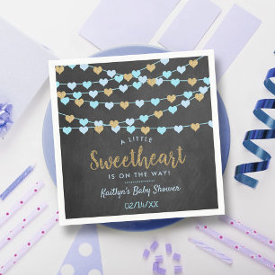 Hanging Love Hearts Little Sweetheart Baby Shower Napkin
