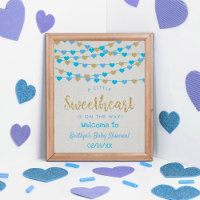 Hanging Love Hearts Sweetheart Baby Shower Welcome