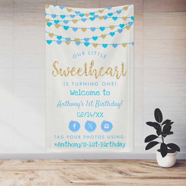 Hanging Love Hearts Sweetheart Birthday Welcome Banner (Creator Uploaded)