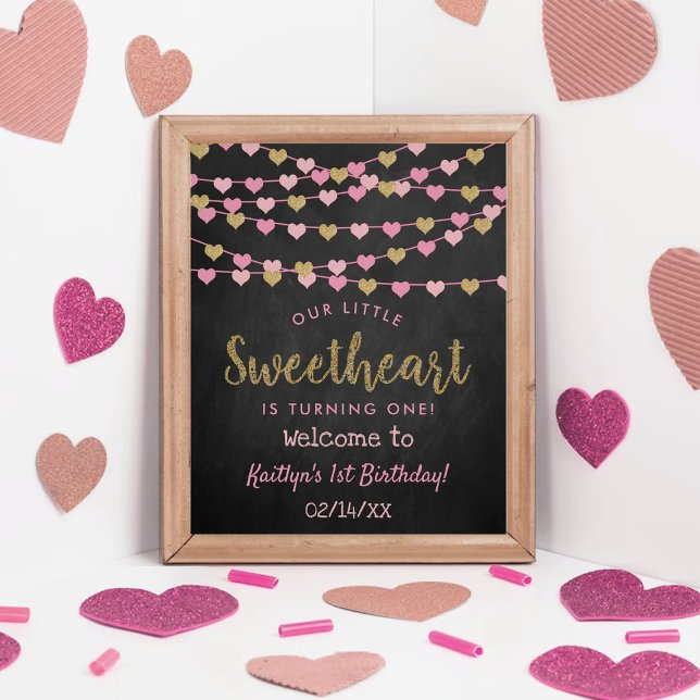 Hanging Love Hearts Sweetheart Birthday Welcome Po Poster (Creator Uploaded)