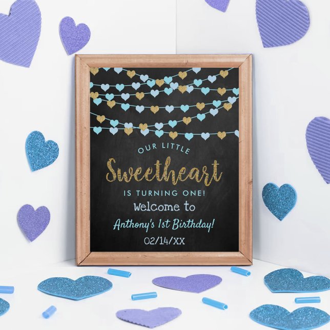 Hanging Love Hearts Sweetheart Birthday Welcome Poster (Creator Uploaded)