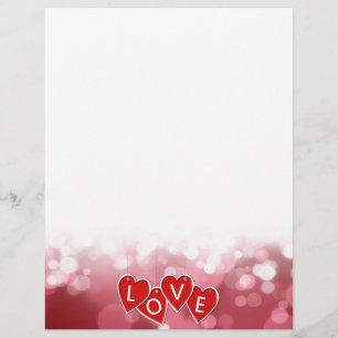 Hanging Love Sticker Hearts - Letterhead