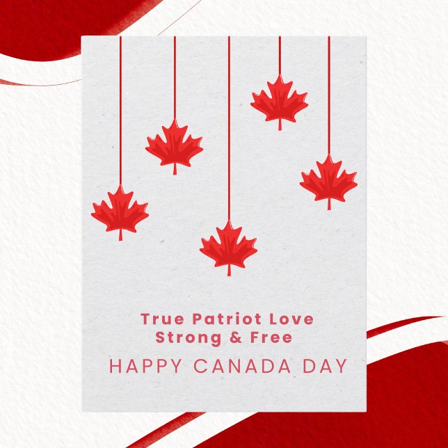 Hanging Maple Leaf Canada Day Postcard (Creator Uploaded)