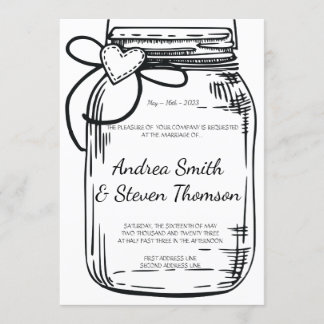 Hanging Mason Jar Invitation