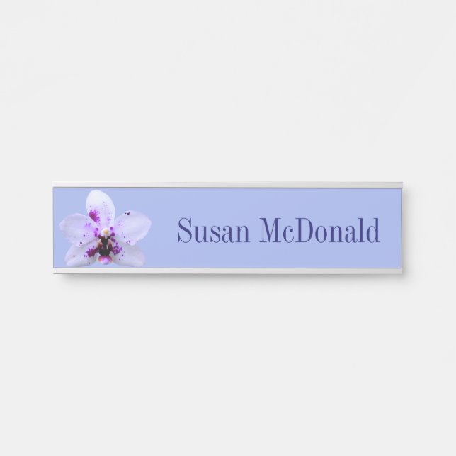 Hanging Name Plate Blue Pink Indigo Orchid (Front)