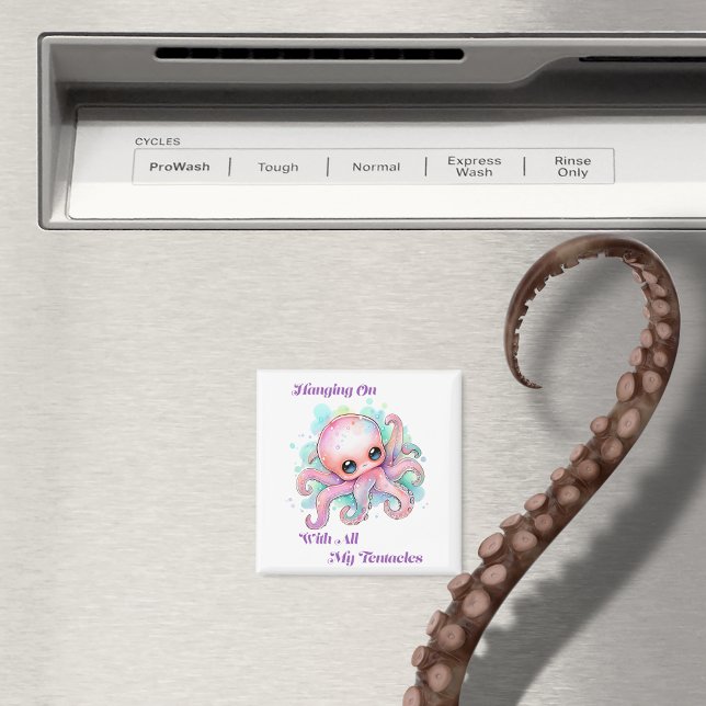 Hanging On With All My Tentacles Magnet (Creator Uploaded)