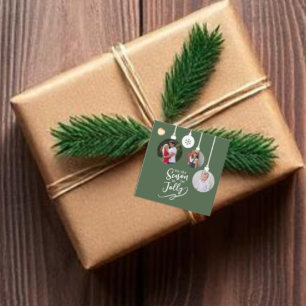 Hanging Ornament 3 Photo Christmas Favour Tags
