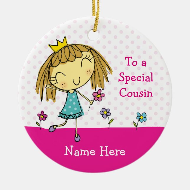 ♥ HANGING ORNAMENT ♥ Special cousin princess pink (Front)