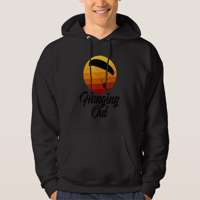 Hanging Out Retro   Women Paraglider Adventure Hoodie (Front)