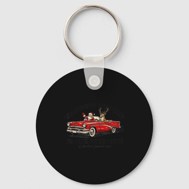 Hanging Out The Penger Side Funny Santa Christmas  Key Ring (Front)