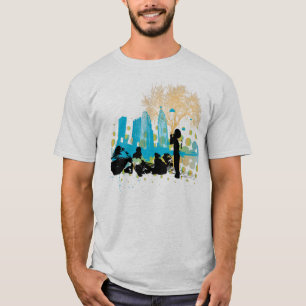 hanging out with the gang2 on patterned shirt