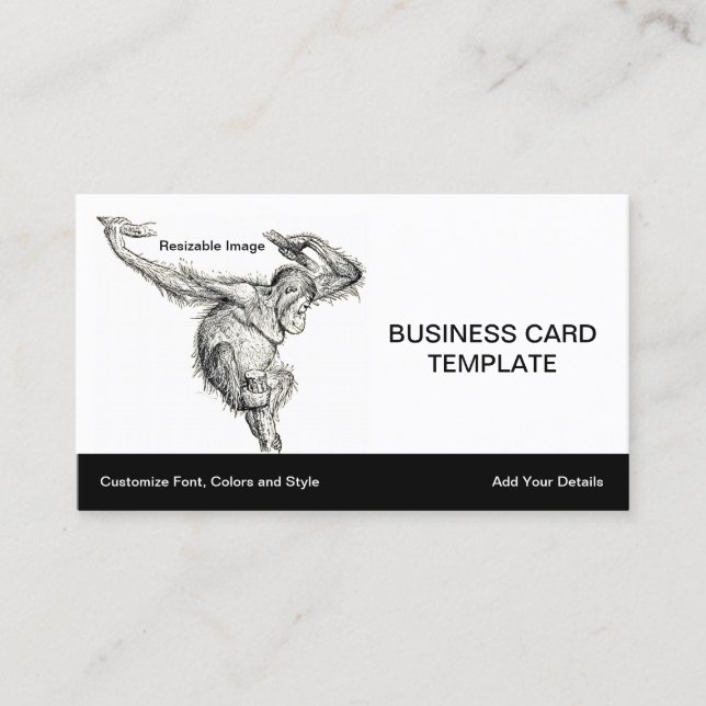 Hanging Out -  Young Orangutan Ape Business Card (Front)