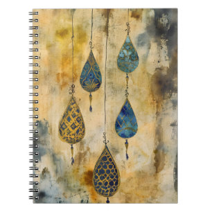 Hanging pendants in an artistic style reminiscent notebook