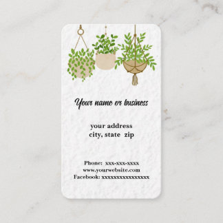 Hanging plants business card