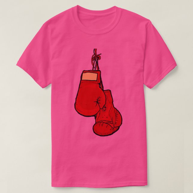 Hanging Red Boxing Gloves  T-Shirt (Design Front)