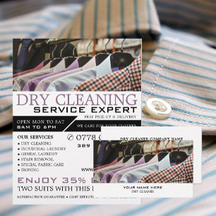 Hanging Shirts, Dry Cleaners, Cleaning Service Business Card