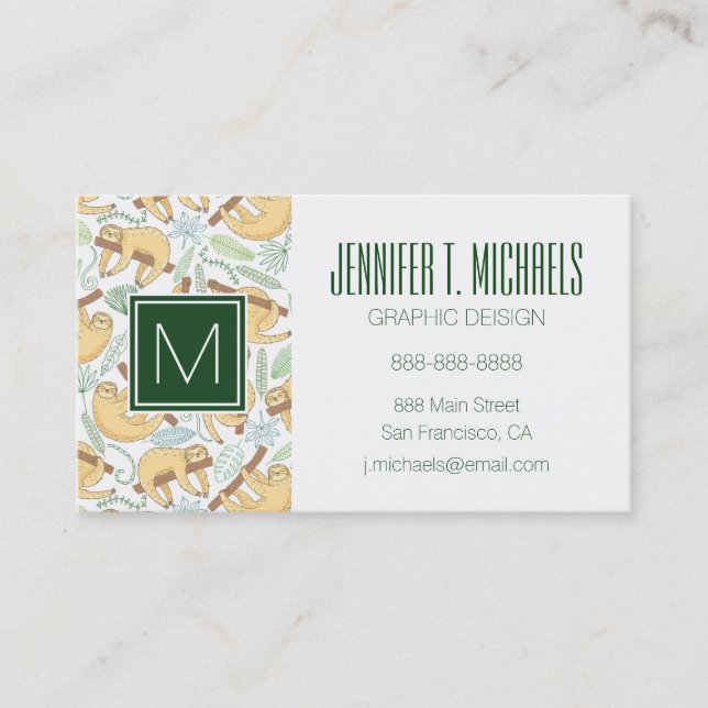 Hanging Sloths Business Card (Front)