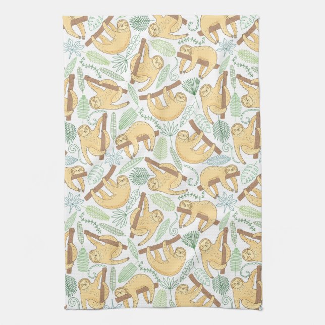 Hanging Sloths Tea Towel (Vertical)