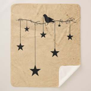 Hanging Stars And Crow  Sherpa Blanket