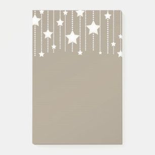 Hanging stars garland white and beige craft post-it notes