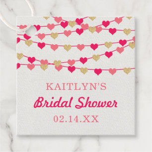 Hanging String Love Hearts Bridal Shower Favour Tags