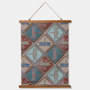 Hanging Wall Tapestry With dragonfly Tiles