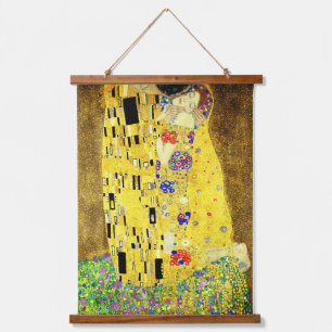 Hanging Wall Tapestry with Klimt's The Kiss
