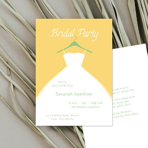 Hanging Wedding Dress Orange Bridal Party Invitation