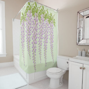 Hanging Wisteria Floral Botanical Shower Curtain