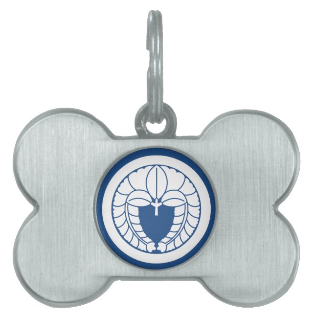Hanging wisteria in circle pet ID tag (Front)