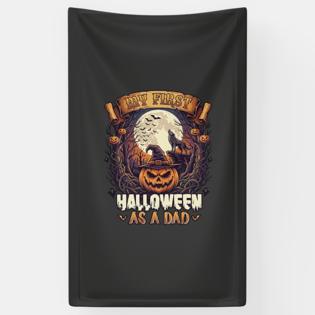 Hanging Witches Halloween Flying Witch Haunted Hou Banner (Vertical)