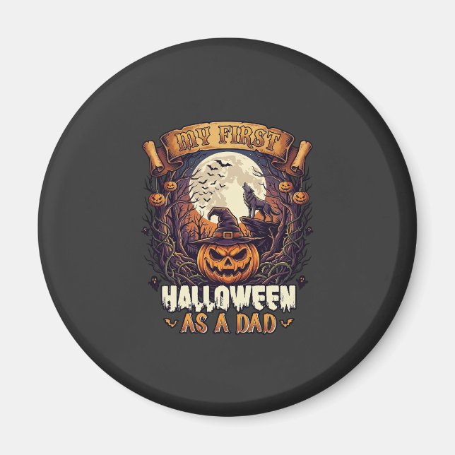 Hanging Witches Halloween Flying Witch Haunted Hou Magnet (Front)