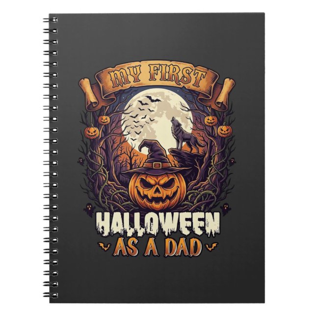 Hanging Witches Halloween Flying Witch Haunted Hou Notebook (Front)