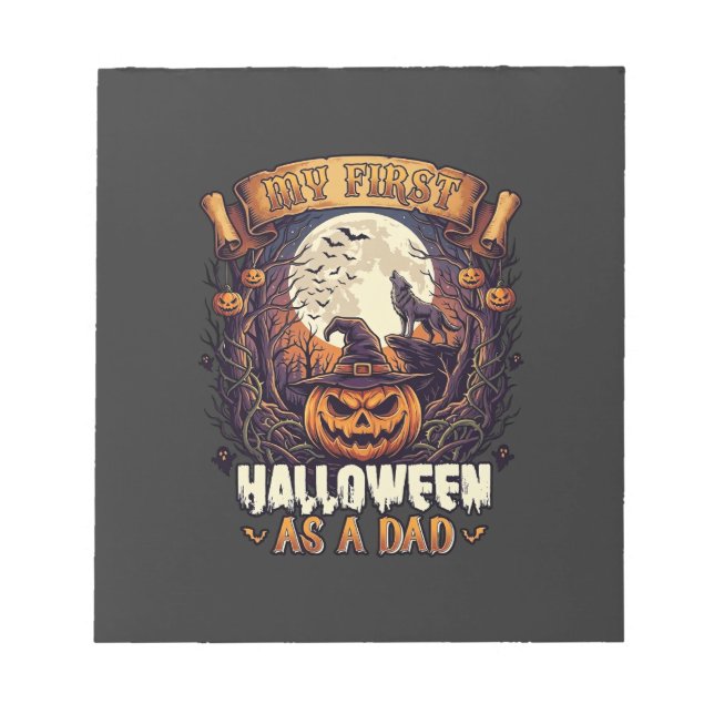 Hanging Witches Halloween Flying Witch Haunted Hou Notepad (Front)