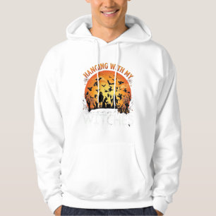Hanging Witches Halloween Moon Bats Pumpkins_1 Hoodie
