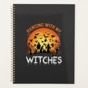 Hanging Witches Halloween Moon Bats Pumpkins_1 Planner