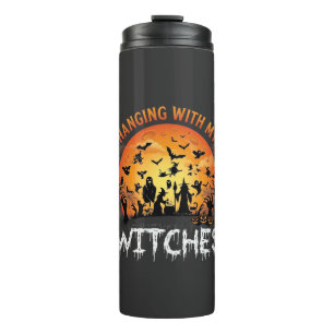 Hanging Witches Halloween Moon Bats Pumpkins_1 Thermal Tumbler
