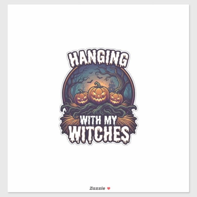 Hanging Witches Halloween Pumpkins Haunted Forest  (Sheet)