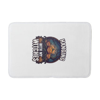 Hanging Witches Halloween Pumpkins Haunted Forest Bath Mat
