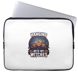 Hanging Witches Halloween Pumpkins Haunted Forest  Laptop Sleeve