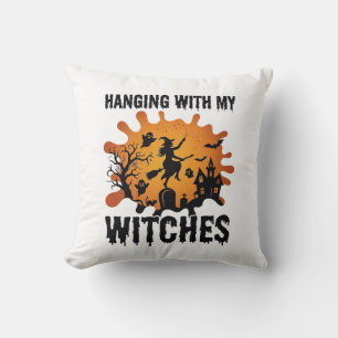 Hanging Witches Halloween Witch Broom Haunted Hous Cushion