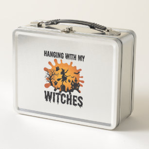 Hanging Witches Halloween Witch Broom Haunted Hous Metal Lunch Box