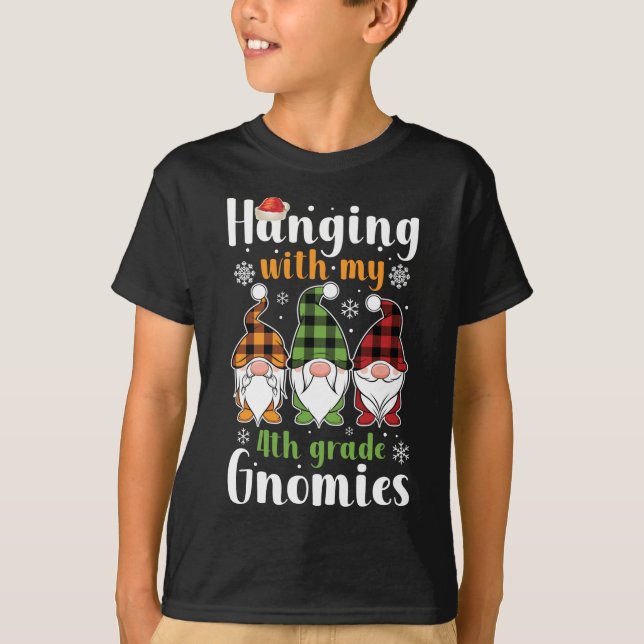 Hanging With Gnomies Gnome Christmas Xmas Funny US T-Shirt (Front)
