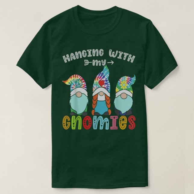 Hanging With Gnomies Gnome Merry Christmas Tie Dye T-Shirt (Design Front)