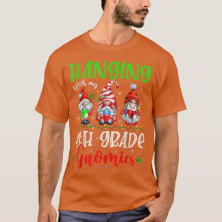 Hanging With My 4th Grade Gnomies Xmas Lights Gnom T-Shirt