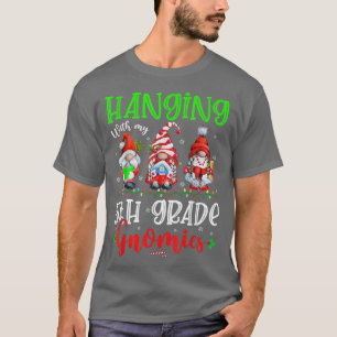 Hanging With My 5th Grade Gnomies Xmas Lights Gnom T-Shirt