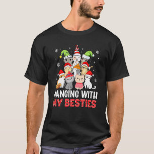 Hanging With My Besties Christmas Pajama Santa Hat T-Shirt