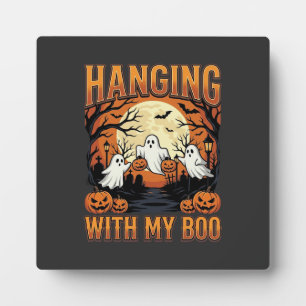 Hanging With My Boo Halloween Ghost Design Plaque